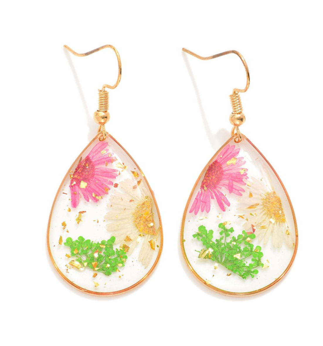Resin Floral Earrings