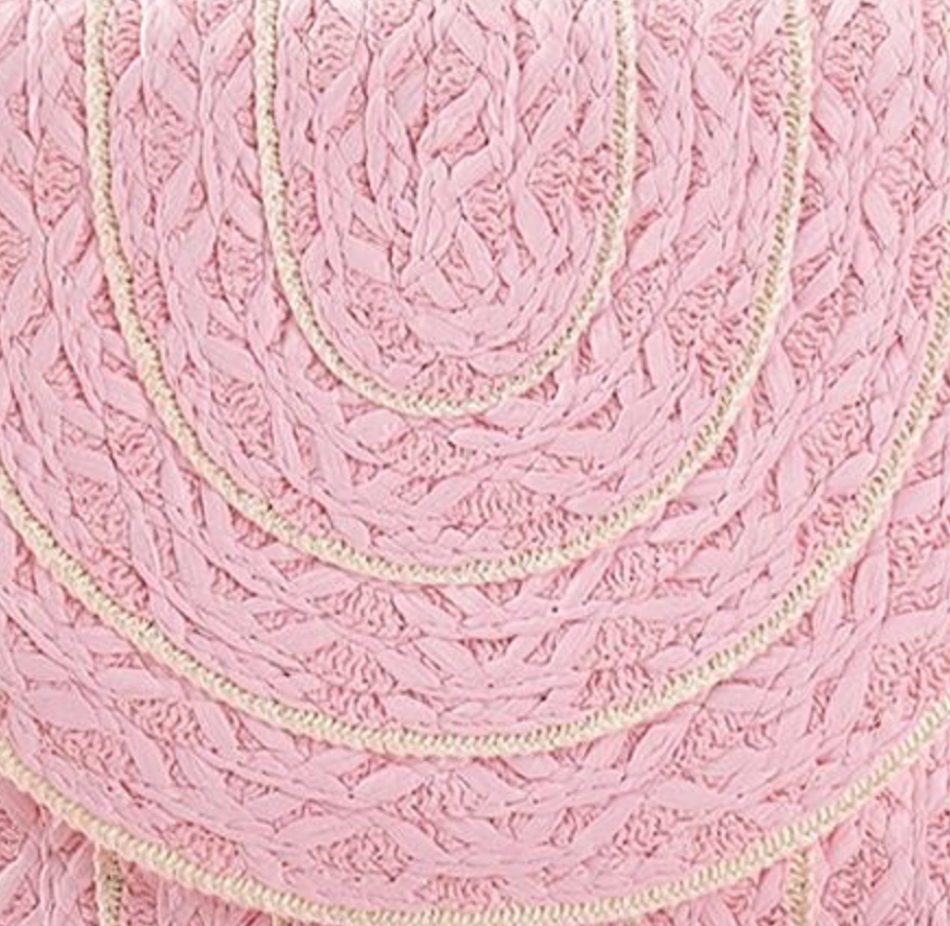 Woven Straw Clutch Cross-Body Bag-Pink