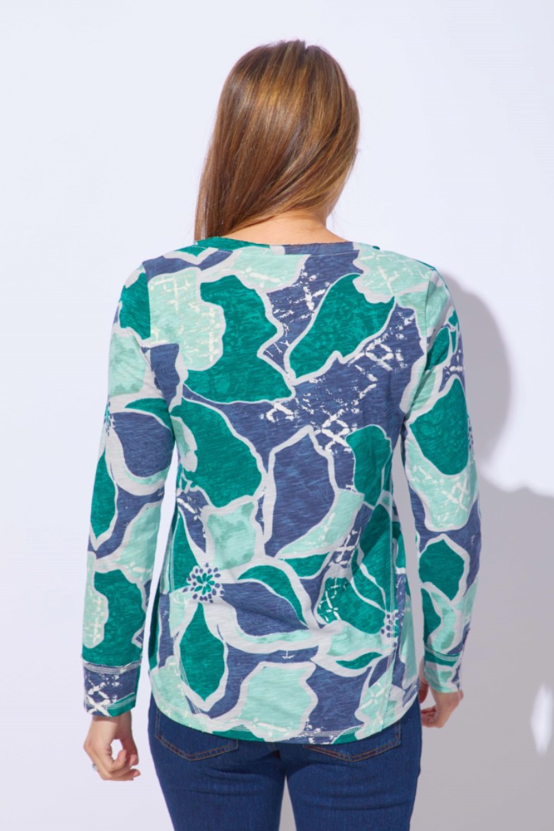 Escape Floral Cotton Laid Back V-Neck