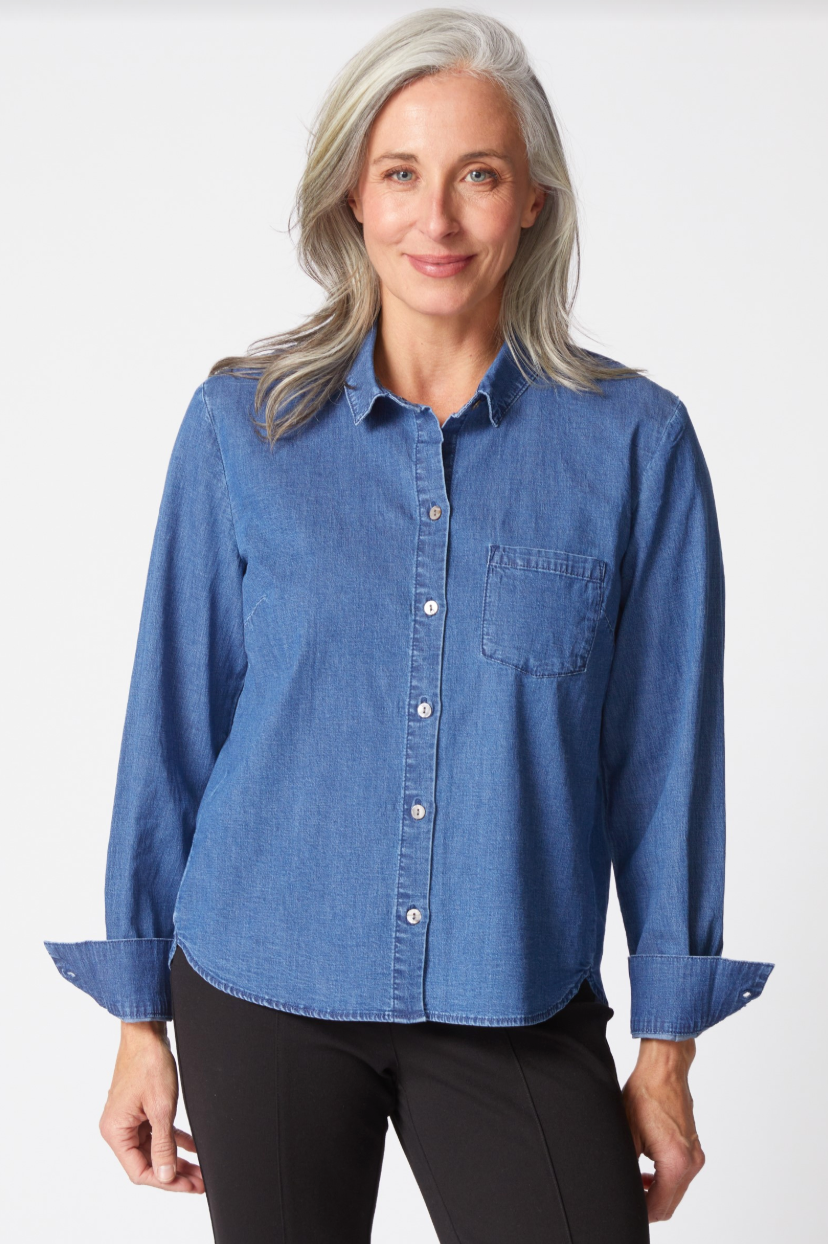 Habitat Perfect Travel Denim Shaped Hem Shirt