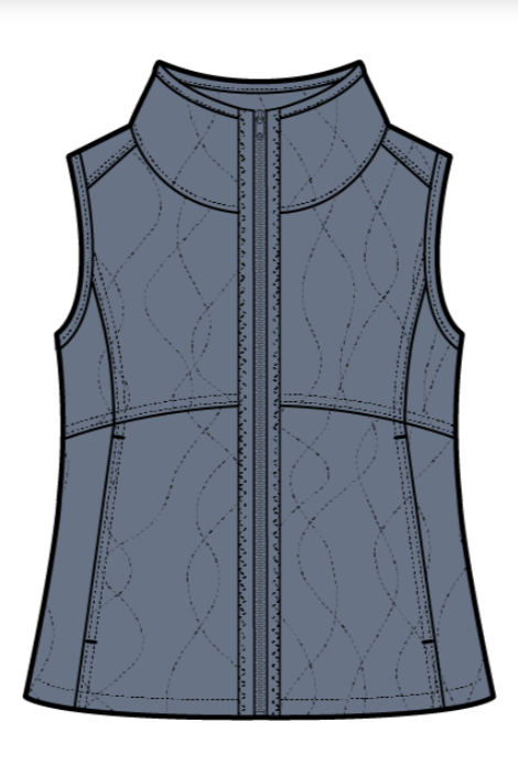 Escape Wave Quilted Summit Vest-NEW