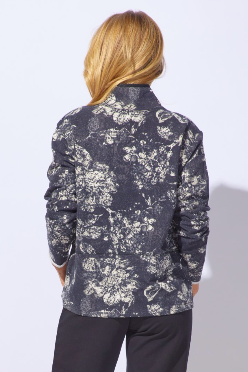 Escape Floral Fleece Quarter Zip-NEW