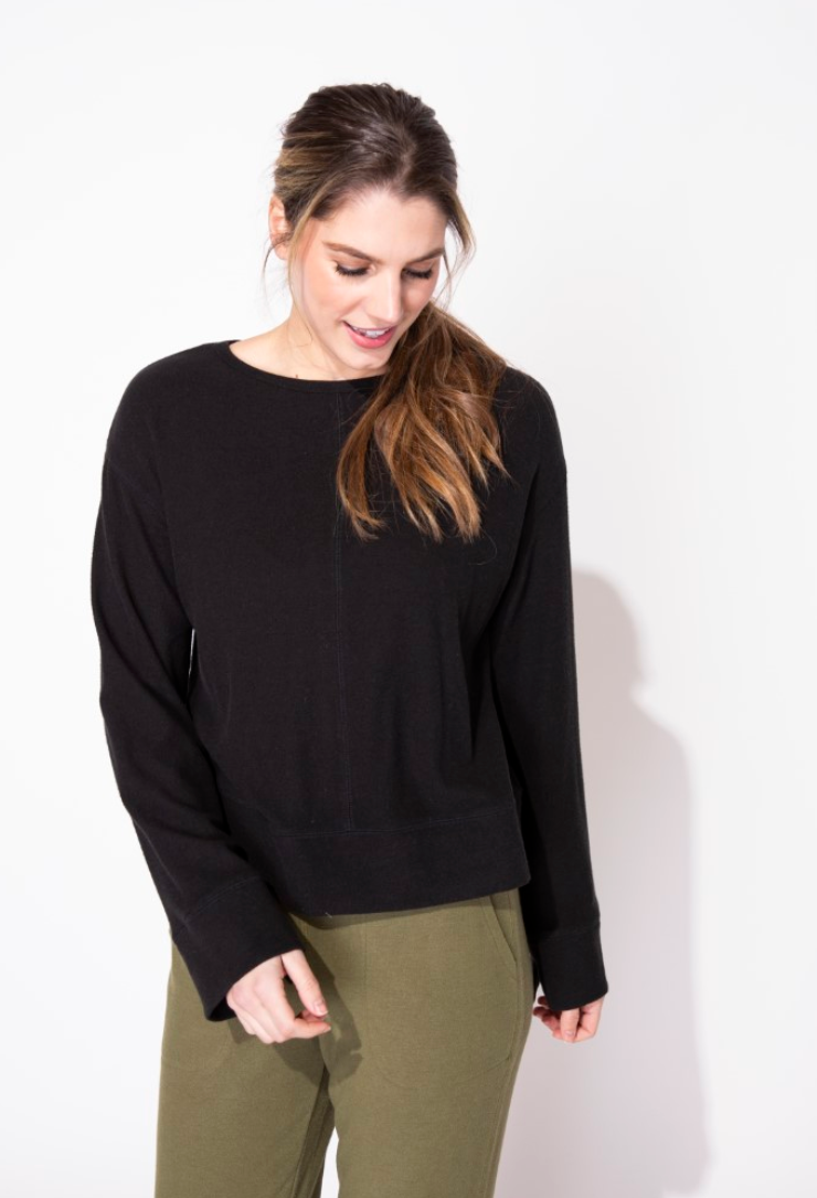 Escape Butter Rib Knit Snuggly Pullover-NEW