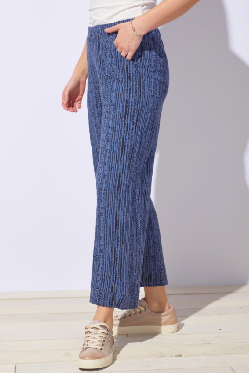 Escape Stripe Cotton Slub J Pocket Ankle Pant-NEW COLOR