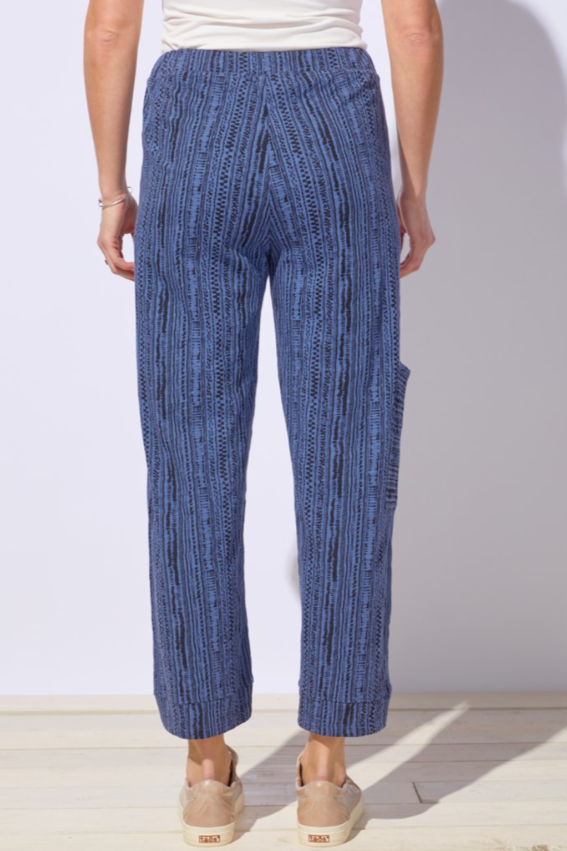Escape Stripe Cotton Slub J Pocket Ankle Pant-NEW COLOR
