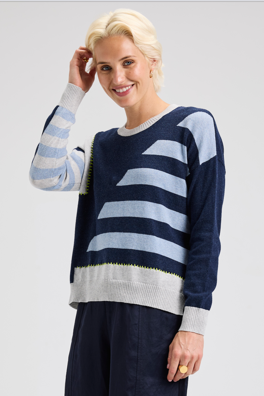 Zaket & Plover Handwork Stripe Sweater-NEW