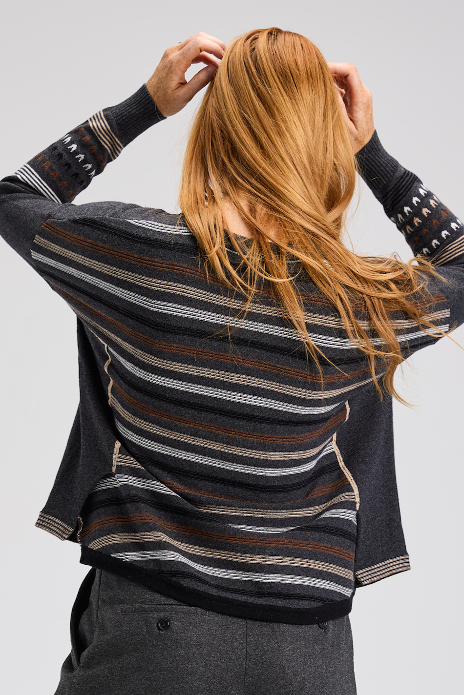 Zaket & Plover Patterned Back Sweater-NEW