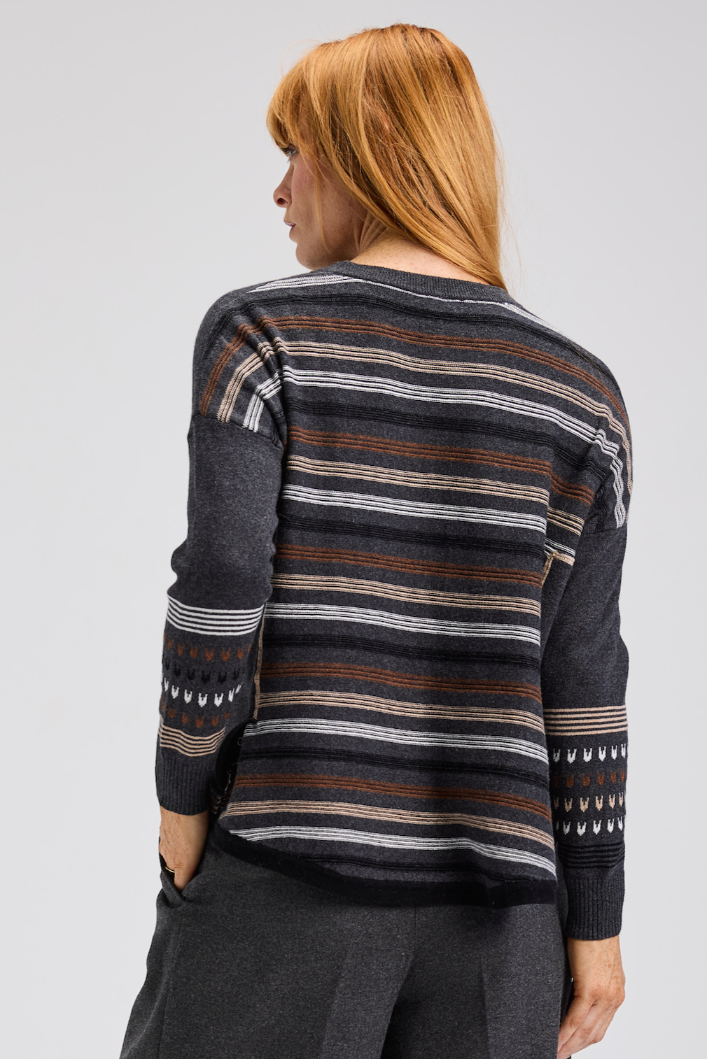 Zaket & Plover Patterned Back Sweater-NEW