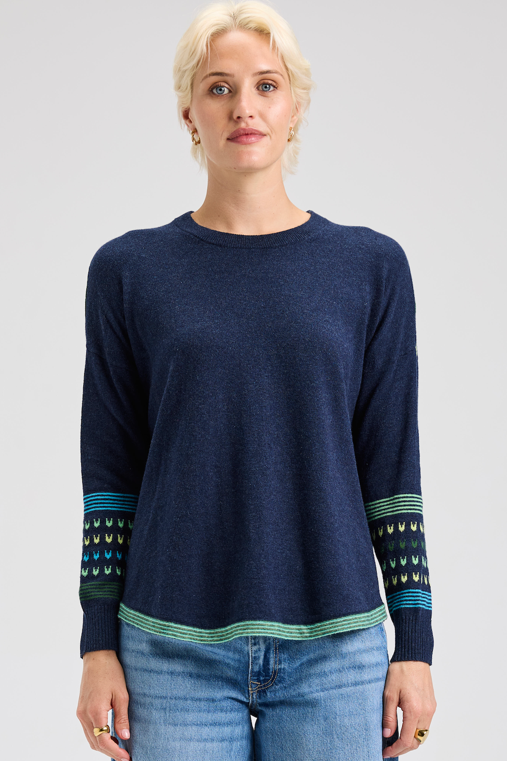 Zaket & Plover Patterned Back Sweater-NEW