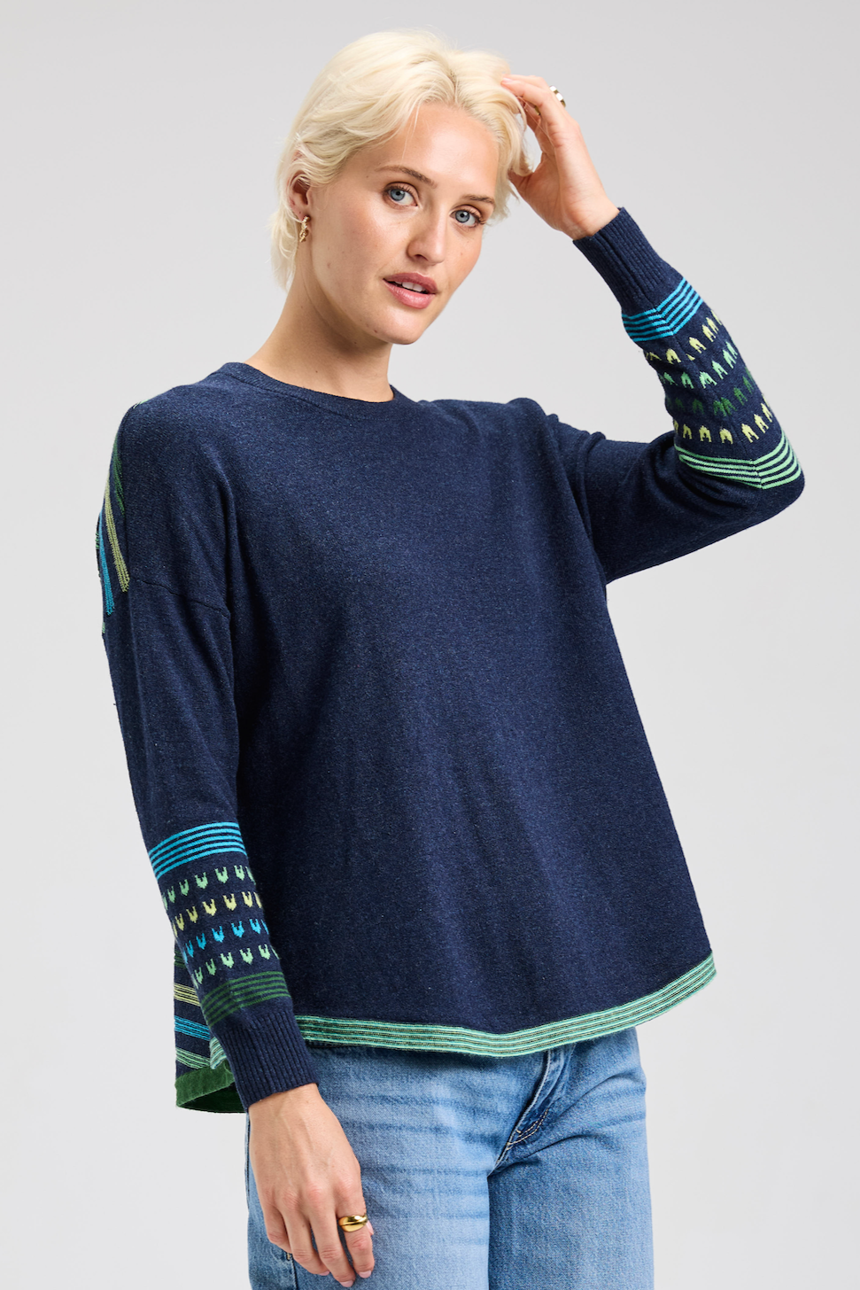 Zaket & Plover Patterned Back Sweater-NEW