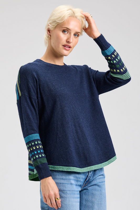 Zaket & Plover Patterned Back Sweater-NEW