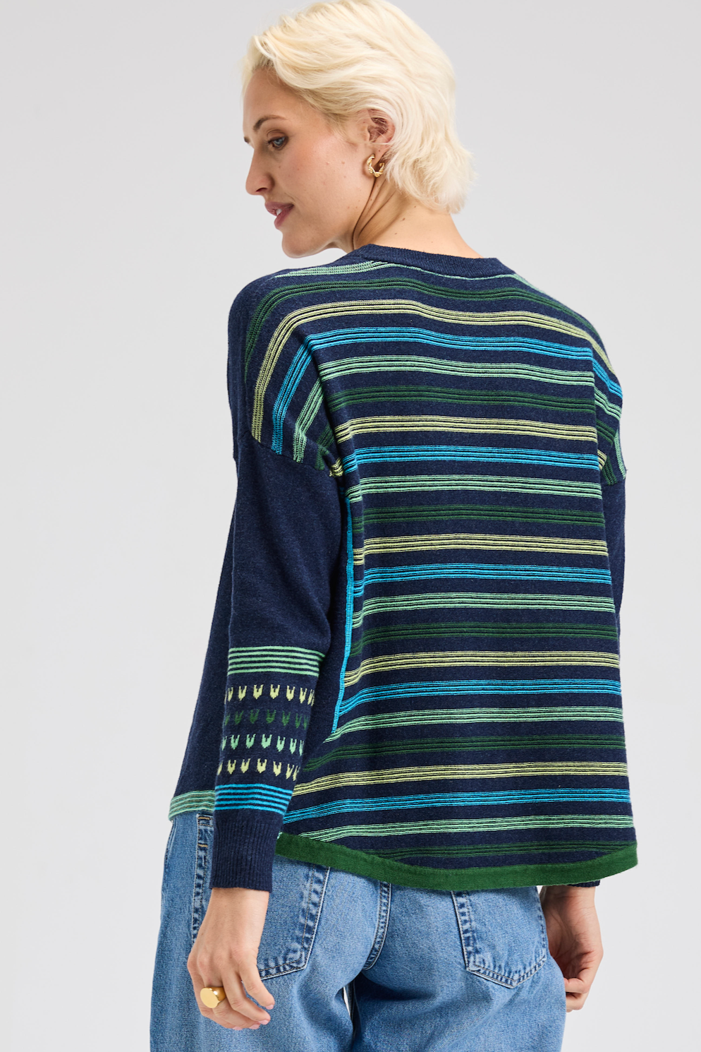 Zaket & Plover Patterned Back Sweater-NEW