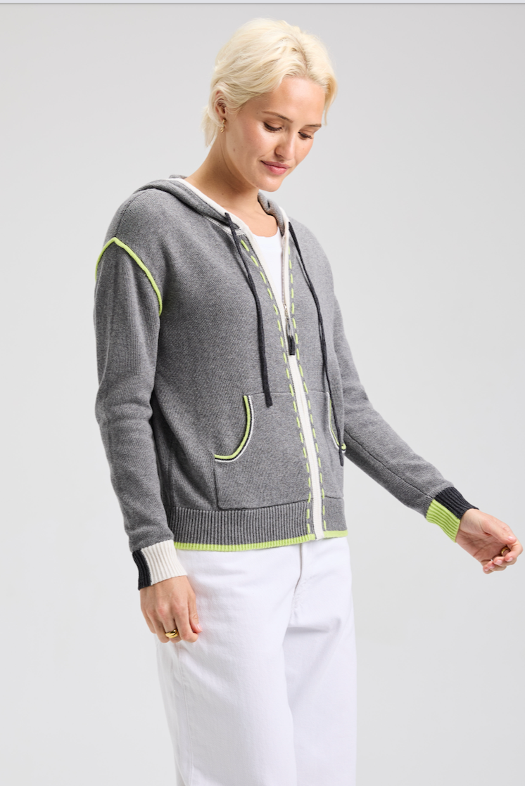 Zaket & Plover Zip-Up Threaded Hoodie-NEW