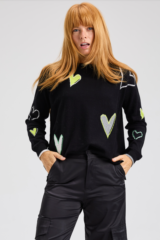 Zaket & Plover Intarsia Hearts Sweater-NEW