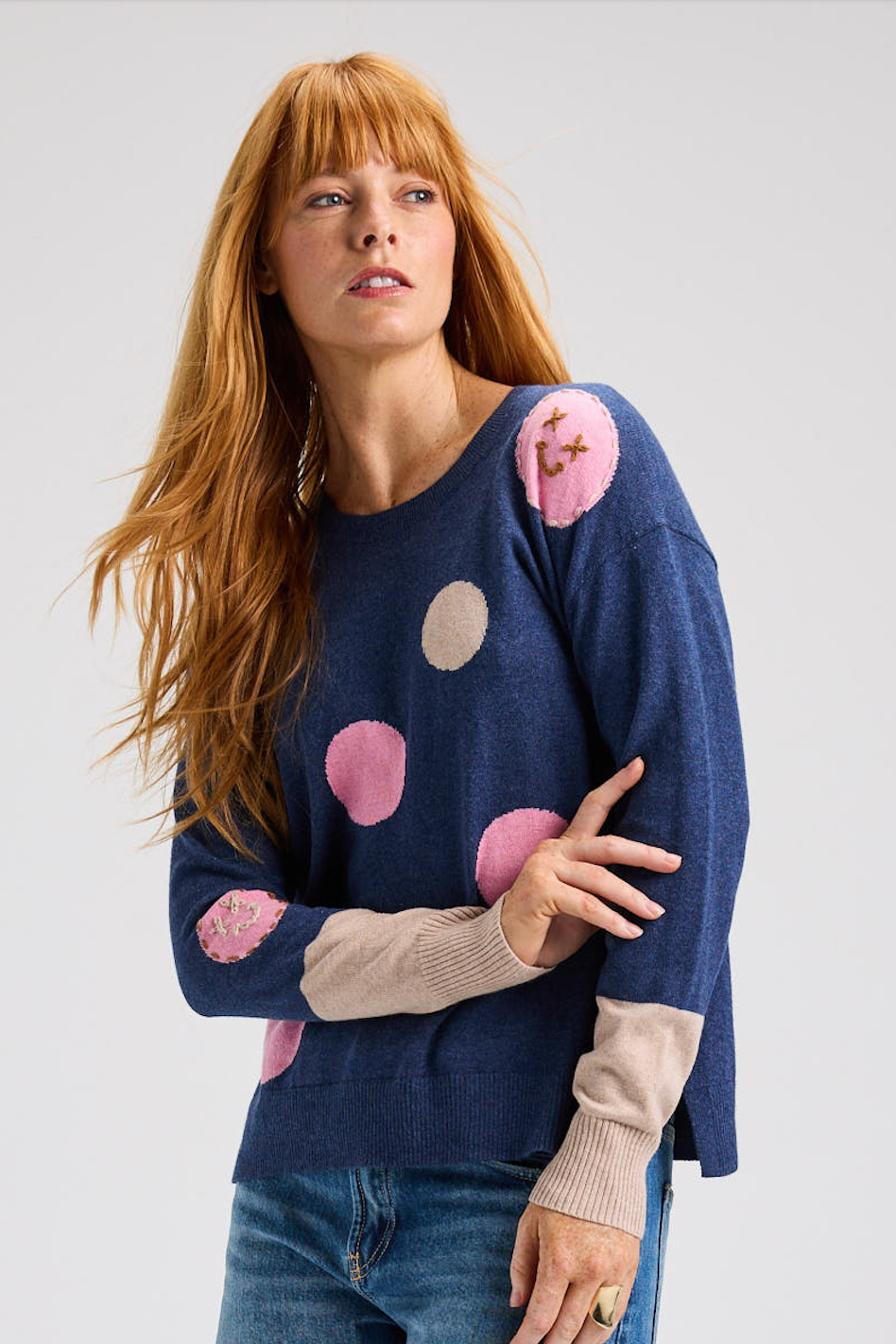 Zaket & Plover Spots Intarsia Sweater-NEW