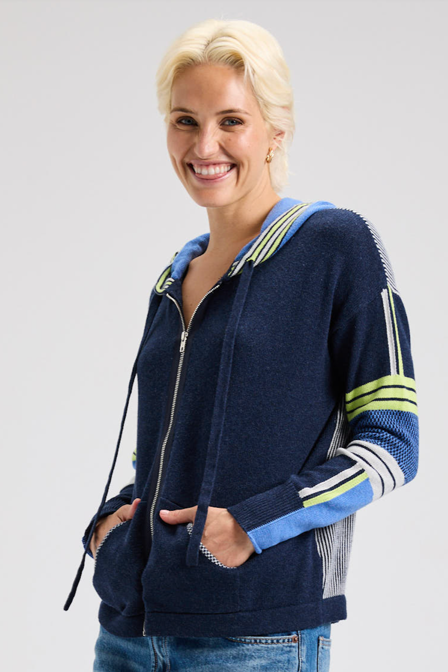 Zaket & Plover Multi Media Zip Front Hoodie-NEW
