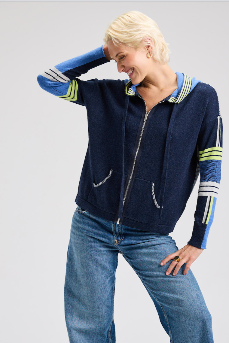 Zaket & Plover Multi Media Zip Front Hoodie-NEW