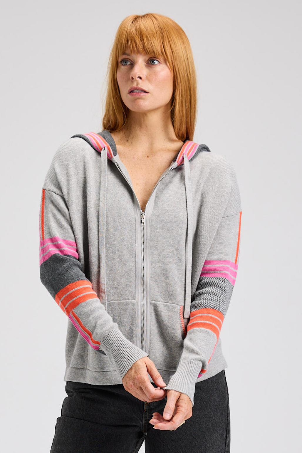 Zaket & Plover Multi Media Zip Front Hoodie-NEW