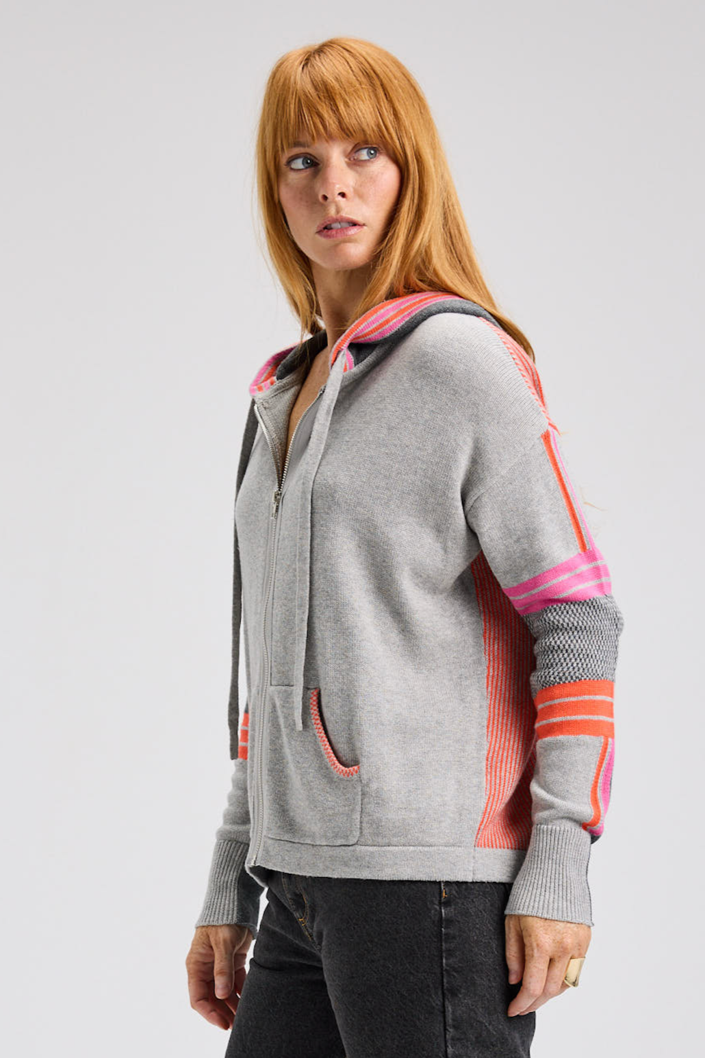 Zaket & Plover Multi Media Zip Front Hoodie-NEW
