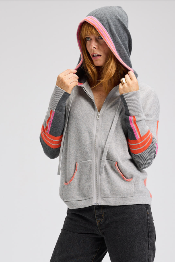 Zaket & Plover Multi Media Zip Front Hoodie-NEW