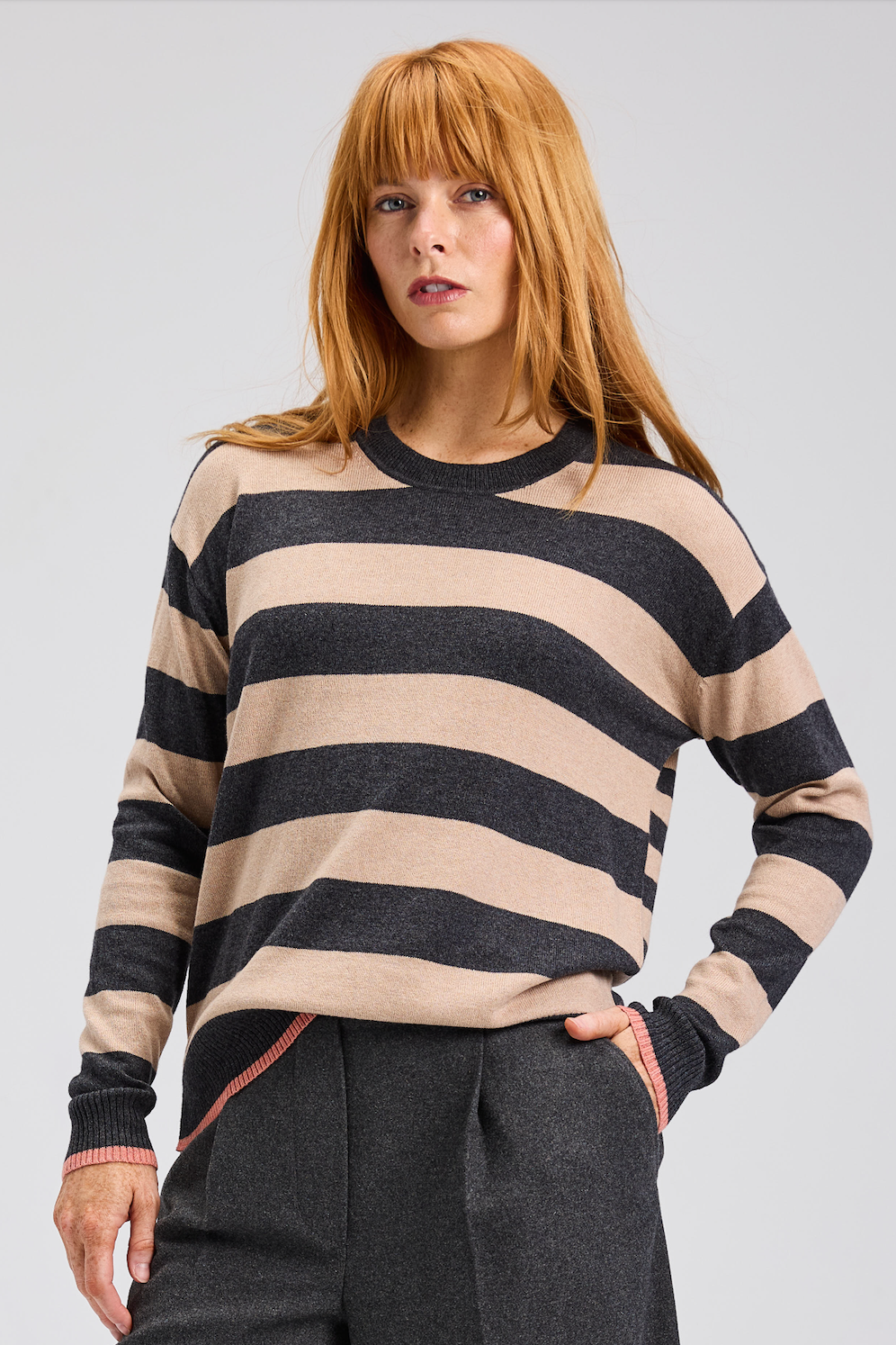 Zaket & Plover Multi Stripe Crew-NEW