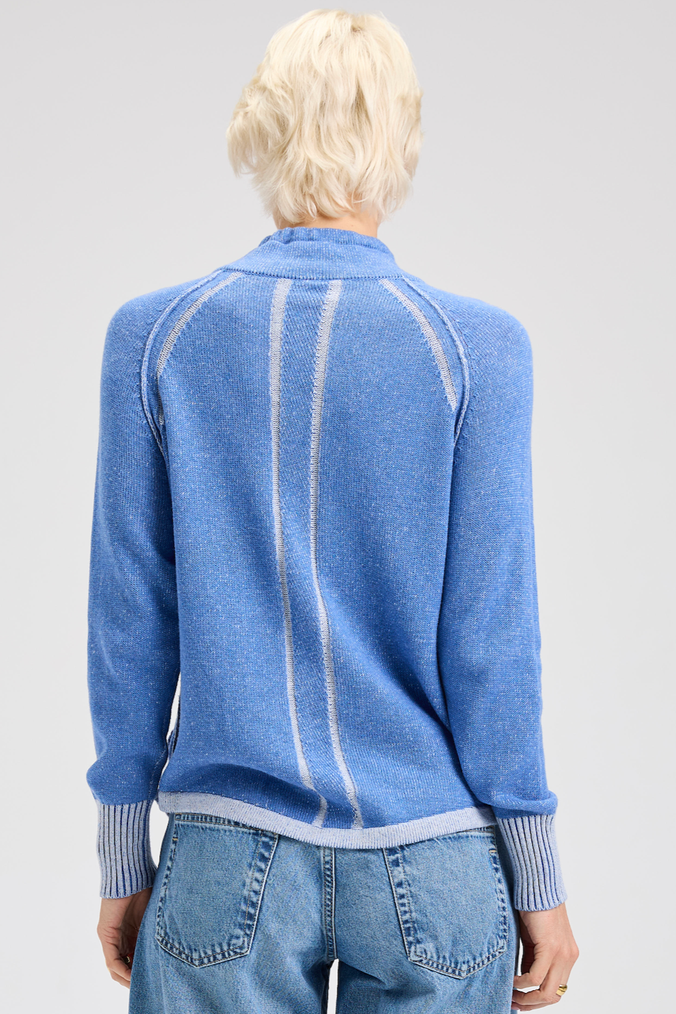Zaket & Plover Two-Tone Zip Front Cardigan-NEW
