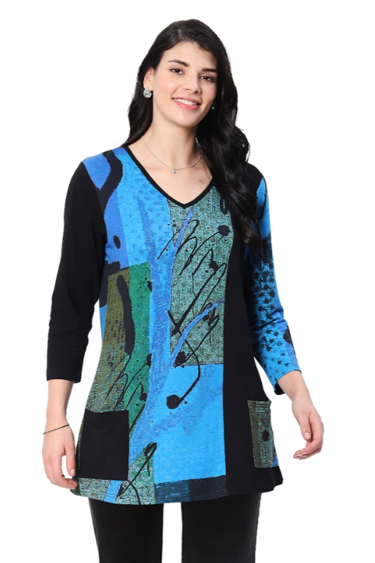 Parsley & Sage Andrea V-Neck Tunic-NEW