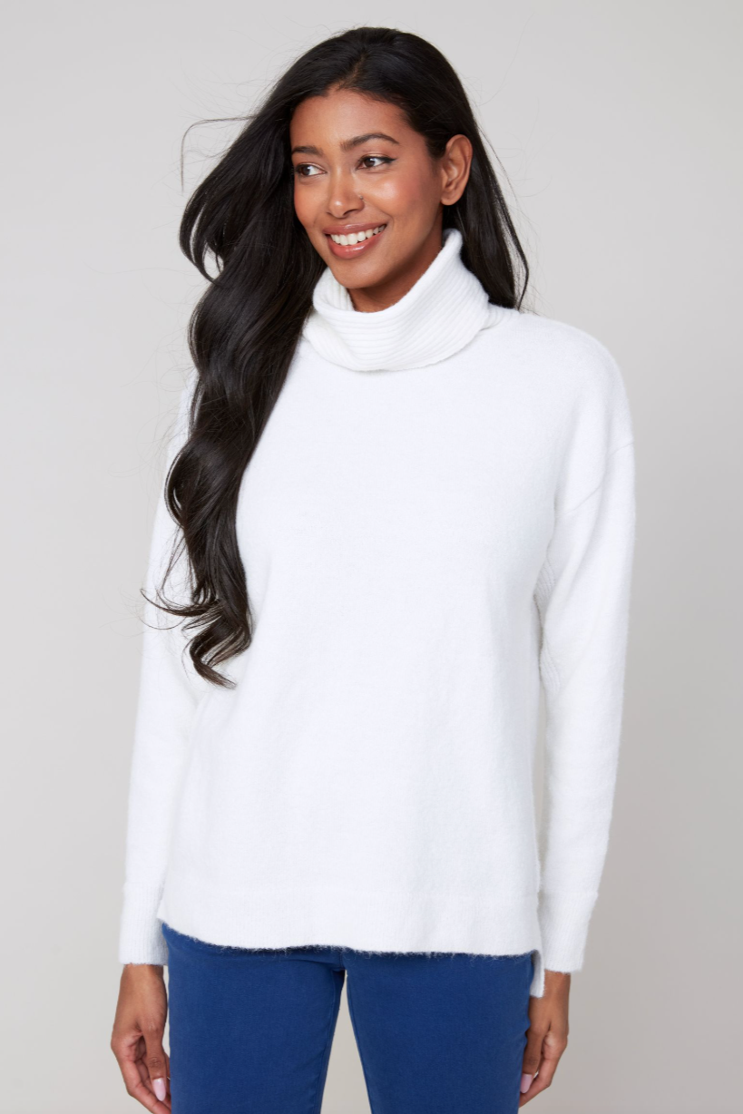 Renuar Cashmere Like Cowl Neck Sweater