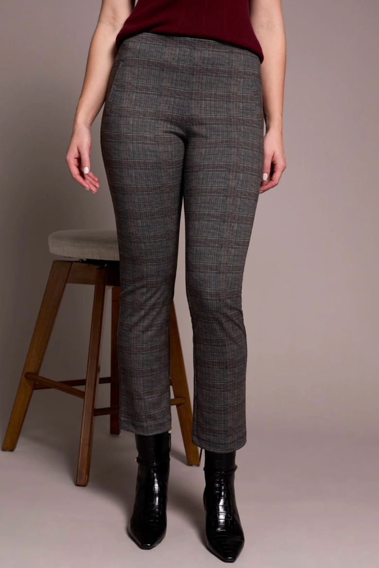 Printed Ponte Pull-On Kick Flare Ankle Pant-NEW