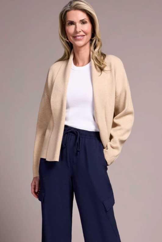Tribal Double Knit Shawl Collar Coatigan-NEW