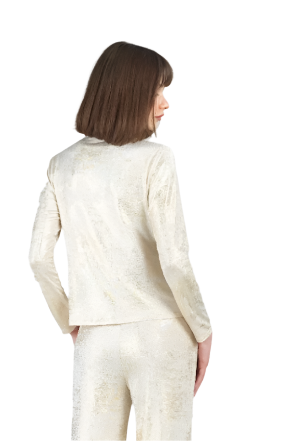 Clara SunWoo Shimmer Drape Top-NEW