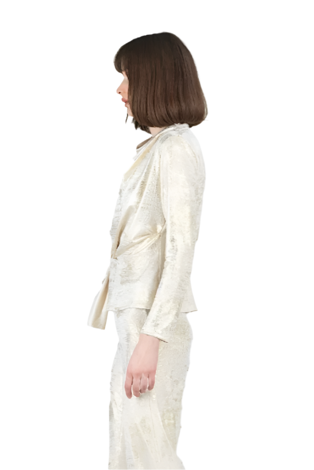 Clara SunWoo Shimmer Drape Top-NEW