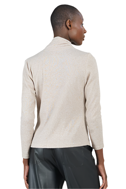 Clara SunWoo Faux Cashmere Drape Neck Sweater