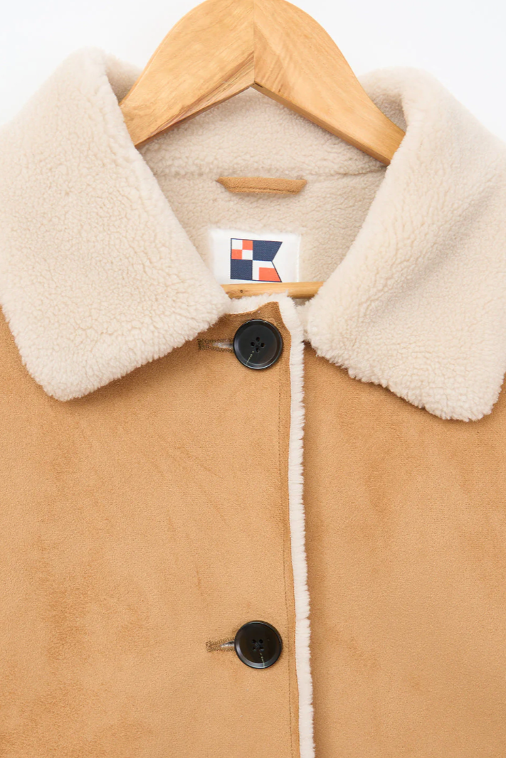 Batela Synthetic Suede Jacket with Sherpa Lining