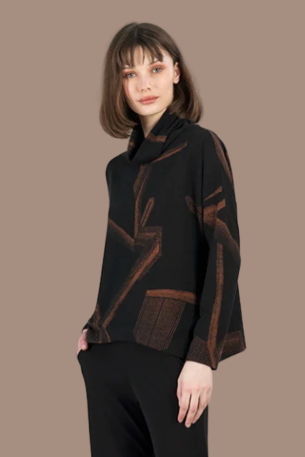 Clara SunWoo Print Turtleneck Sweater
