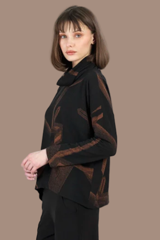 Clara SunWoo Print Turtleneck Sweater