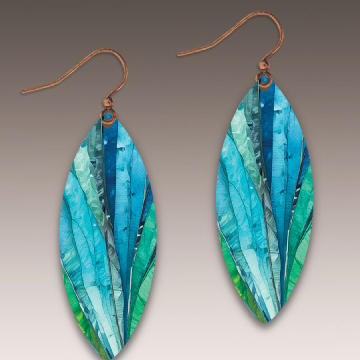 Handmade Waterfall Crash Leaf Earrings