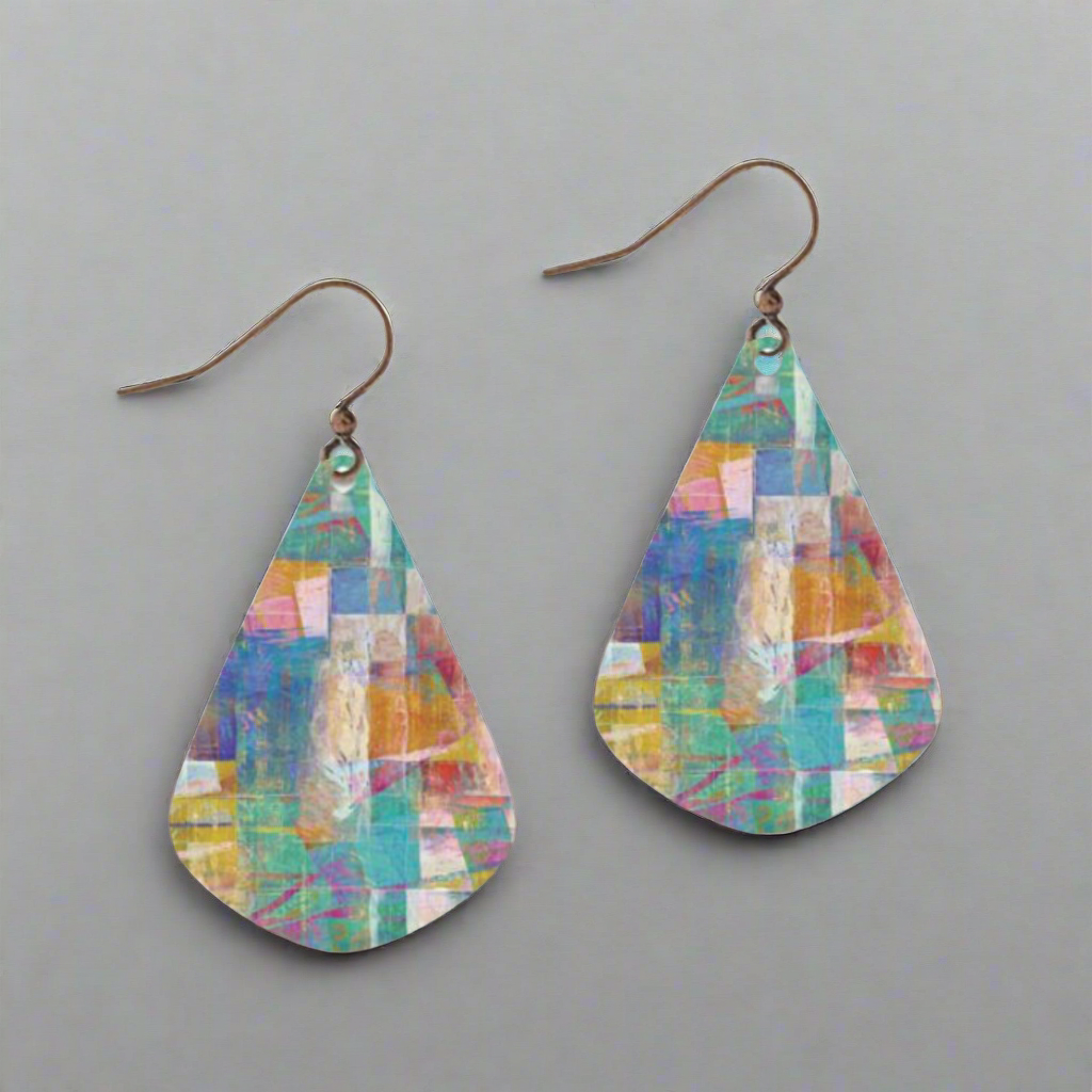 Handmade Mosaic Short Drop Earrings