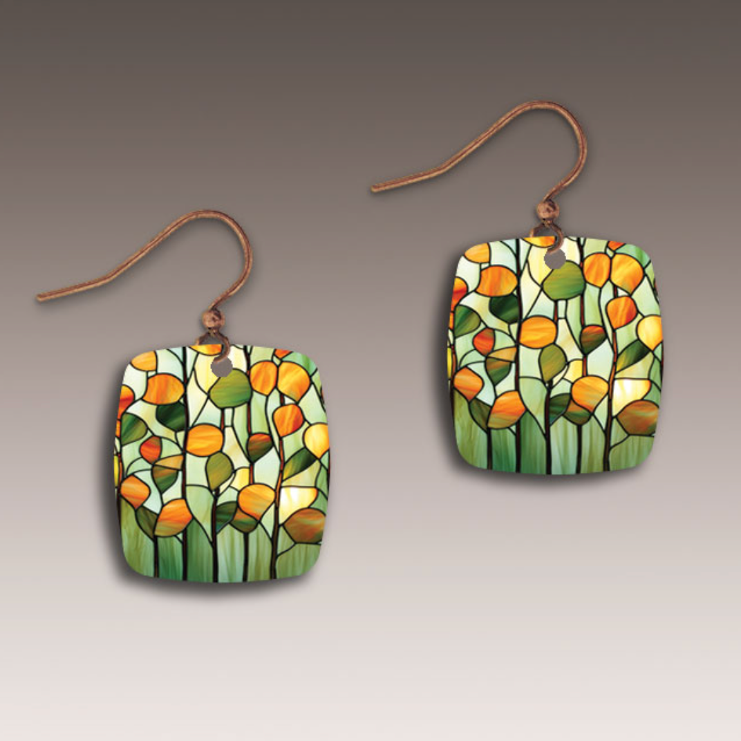 Handmade Stained Glass Button Earrings