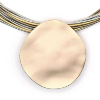 Sea Lily Piano Wire Disc Necklace-NEW