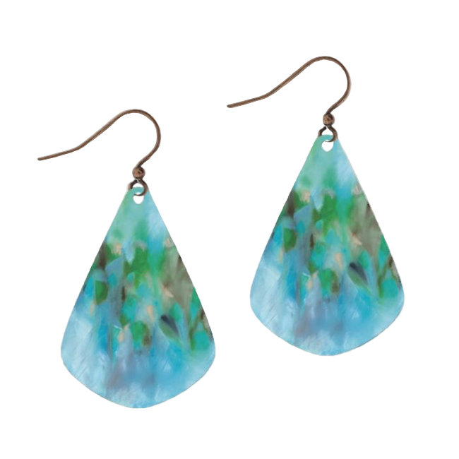 Aqua Abstract Earrings