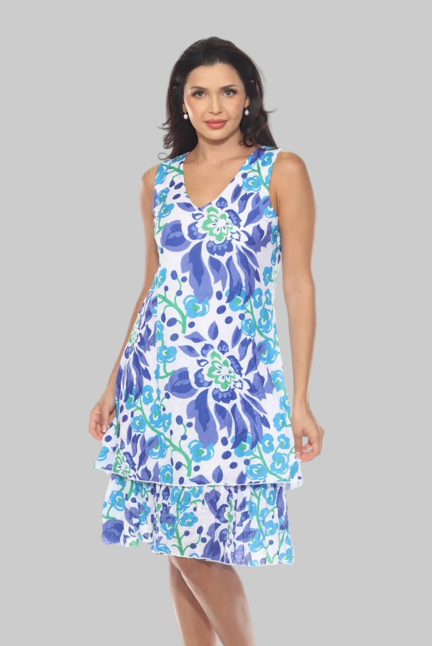 Tango Mango Ruffle Hem V Neck Dress