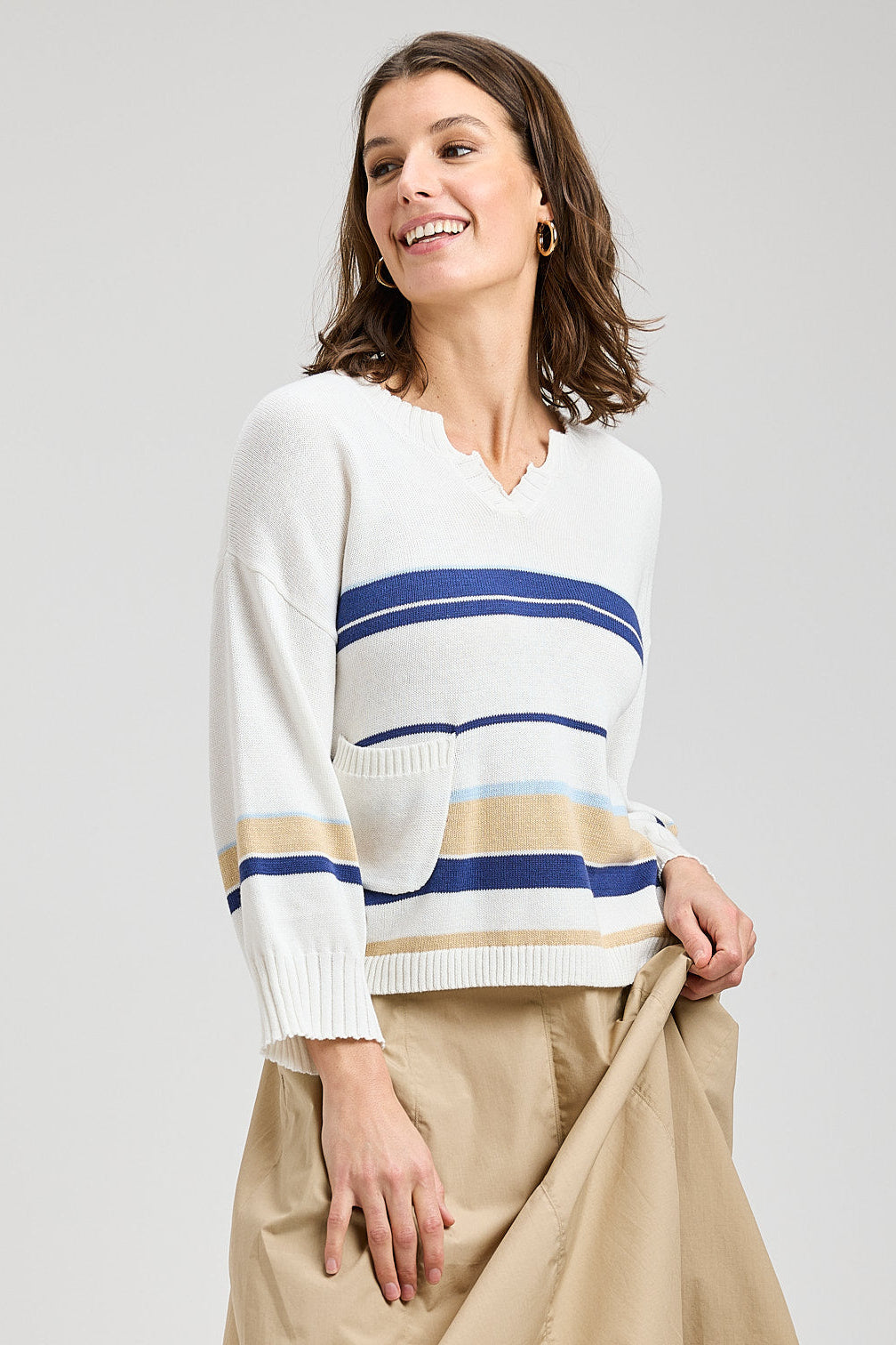 Zaket & Plover Crop Stripe Sweater-NEW