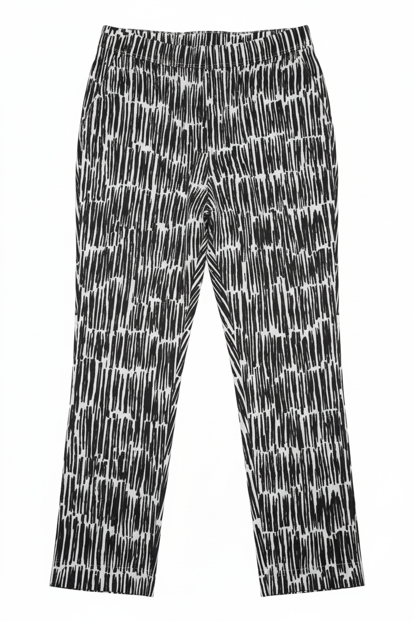 Black & White Abstract Print Pants