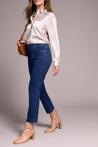Tribal Audrey Pull on Straight Leg Crop-NEW