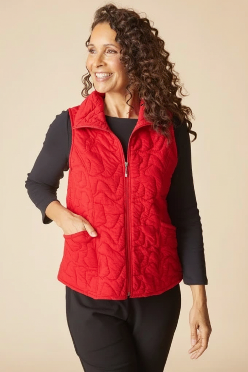 Cascade Quilt Vest – Cherry