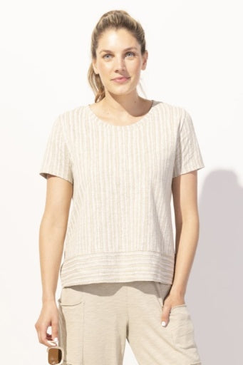 Escape Bali Stripe Boxy Cotton Tee