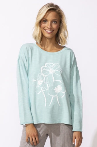 Escape Sketched Blooms Pullover