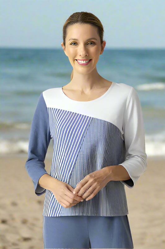 Habitat Vaca Mixed Stripes Colorblock Tee