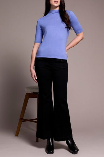 Tribal Funnel Neck Elbow Sleeve Top-NEW